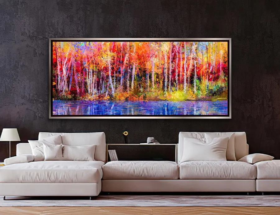 Semi-abstracto de álamos temblones en otoño — reproducción giclée Art Giclée AG-030