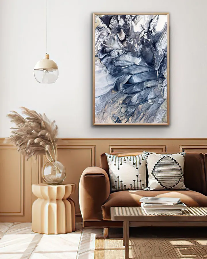 Abstracto de ondas azules — reproducción giclée Art Giclée AG-036