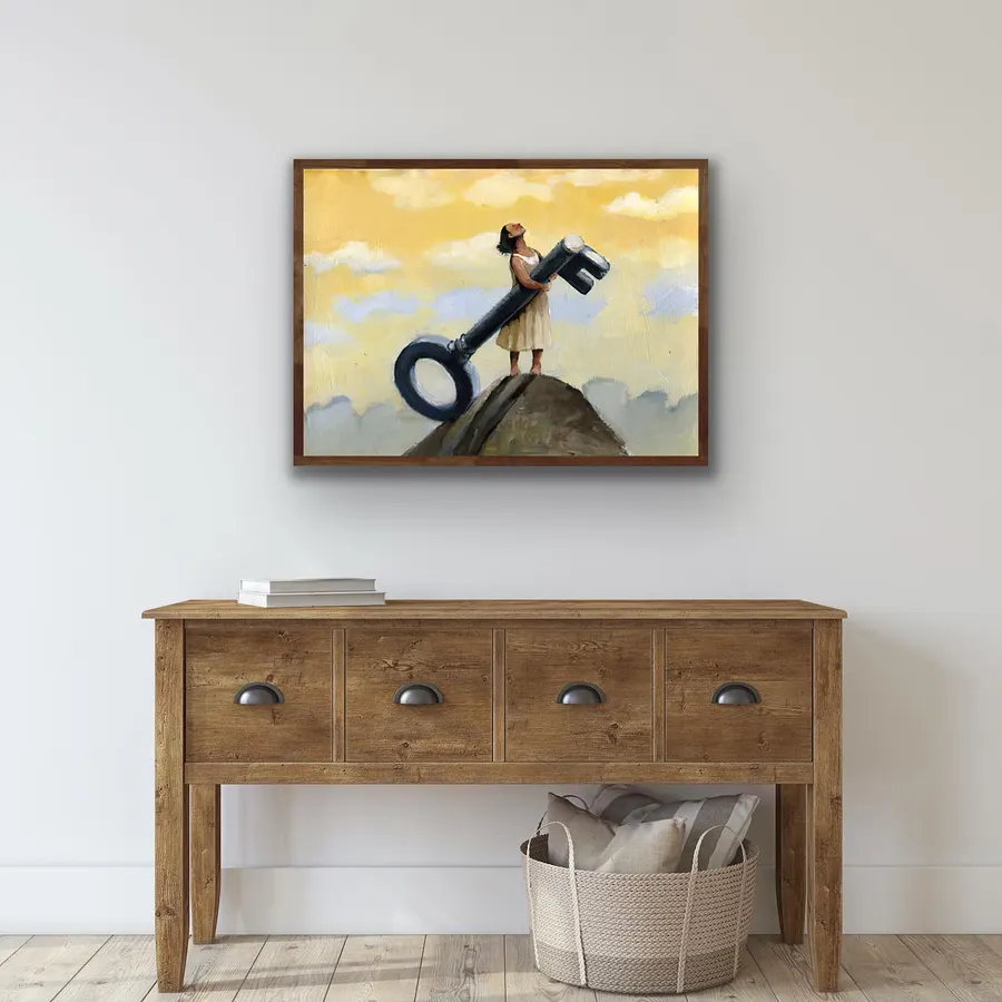 La llave del paraíso, surrealismo, metáfora — reproducción giclée Art Giclée AG-037