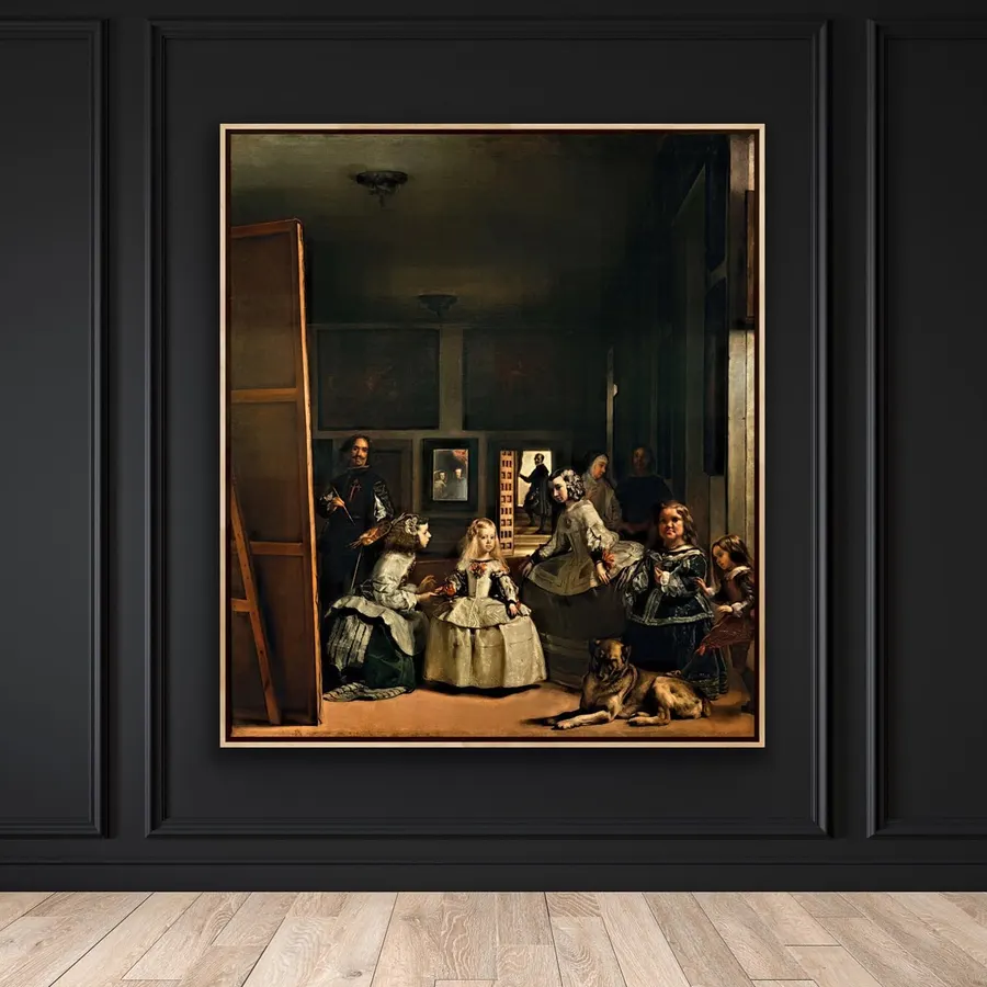 Las Meninas o Damas de Honor (1656) por el pintor barroco Diego Velázq — reproducción giclée Art Giclée AG-135