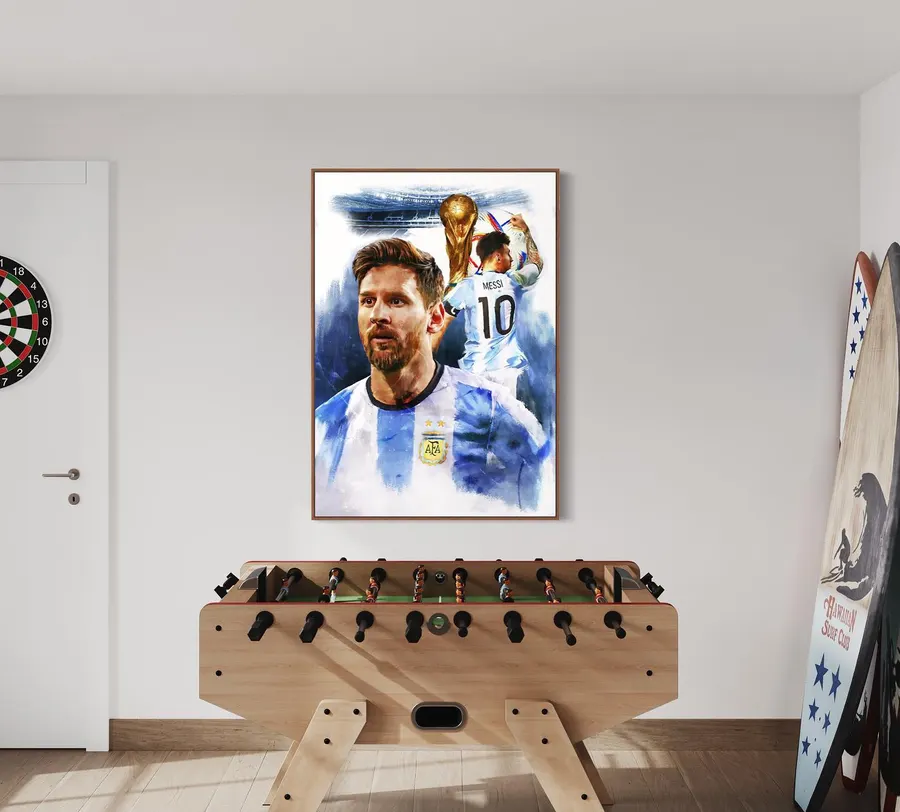 Cuadro Messi & Argentina Campeones mundiales 2022! 40x33 pulgadas 12,9 — reproducción giclée Art Giclée AG-174